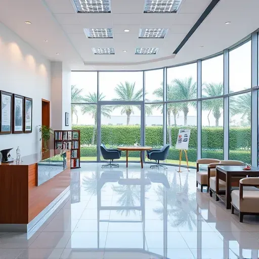 Modern health insurance office in Pembroke Pines with sleek decor, natural light, and a welcoming atmosphere.