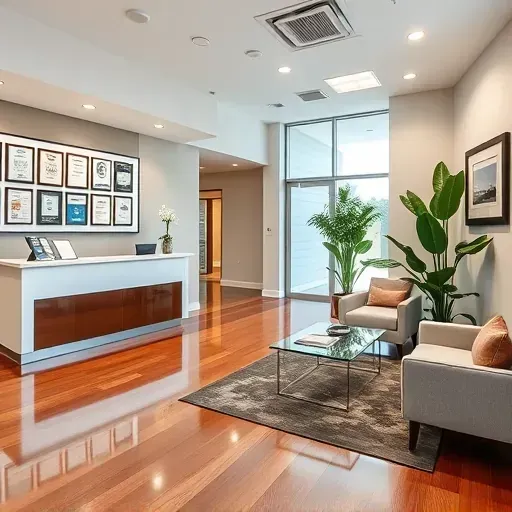 Health insurance office in Royal Palm Beach with modern decor, inviting reception area, and organized, professional layout.