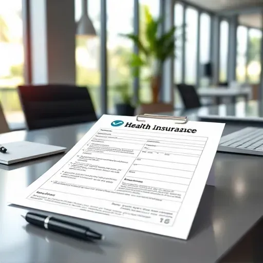 Completed health insurance documents on a desk in Pembroke Pines FL with a clear focus on forms and paperwork.