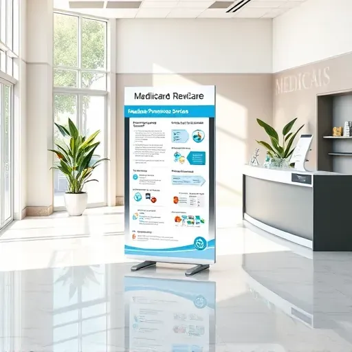 Modern health education display in Pembroke Pines showcasing Medicare Preventive Services with an informational kiosk, brochures, and inviting environment