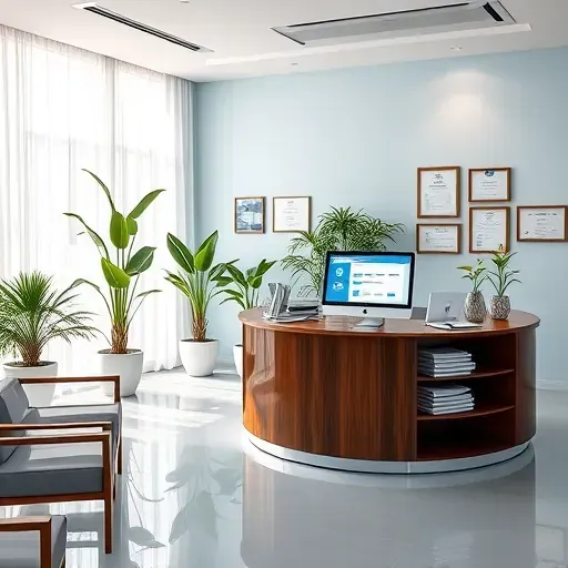 Modern Health Insurance office in Coral Springs FL with inviting reception, organized desk, and calming decor