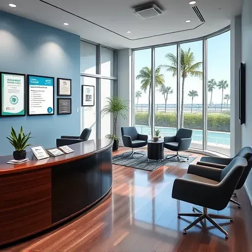 Modern Health Insurance office in Coral Springs featuring sleek design, calming colors, and professional decor.