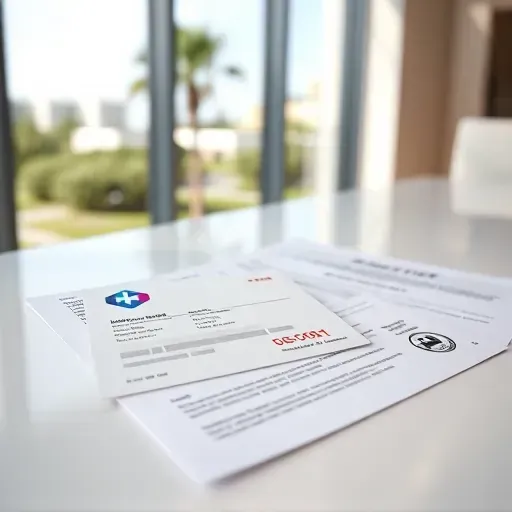 Completed health insurance document representing services in Pembroke Pines, FL, on a clean desk with natural light.