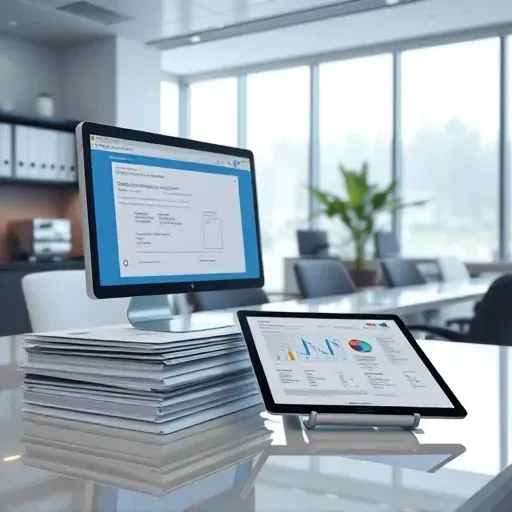 Medicare Network Verification scene in Pembroke Pines Florida showing a modern healthcare office with digital devices and organized records