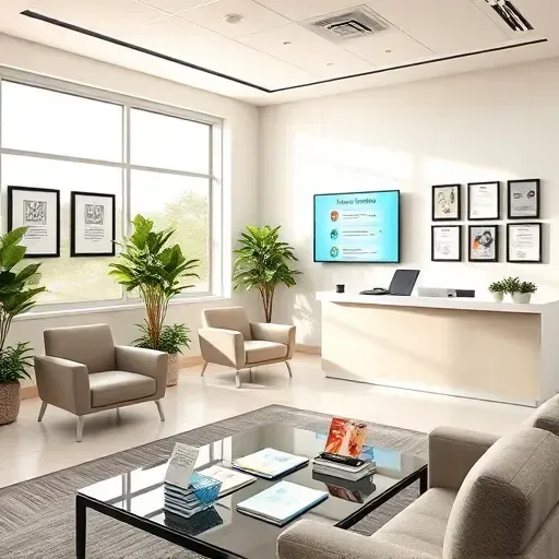 Health insurance office in Palm Beach Gardens featuring modern decor, natural light, and a welcoming atmosphere.