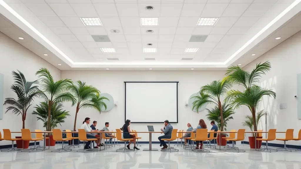 Annual Enrollment Period Review projects in Pembroke Pines FL with colorful charts and engaged participants.