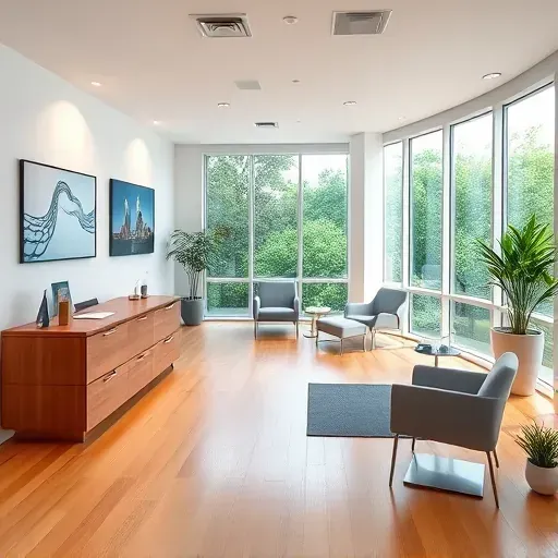 Inviting Health Insurance office in Weston FL with modern furniture, natural light, and calming health-themed artwork.