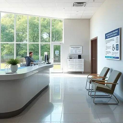 Modern medical office reception area for Medicare disability services in Pembroke Pines with accessible seating and natural light