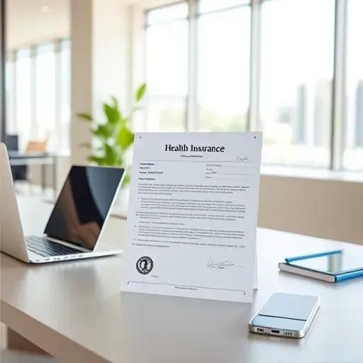Completed health insurance documents on a desk in Pembroke Pines FL, showcasing organized paperwork and pens.