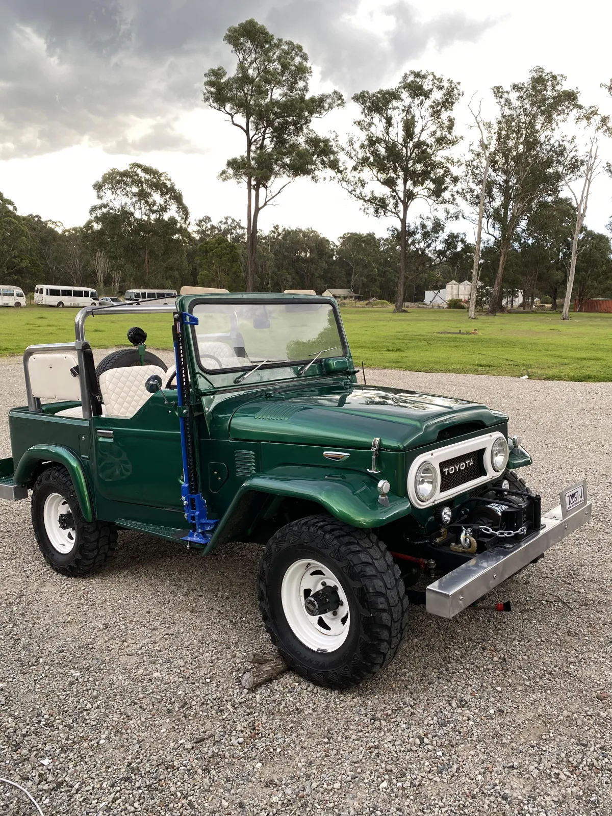 Exterior wash on old school green vehicle done by HOOK Mobile Car Detailing and Ceramic Coatings