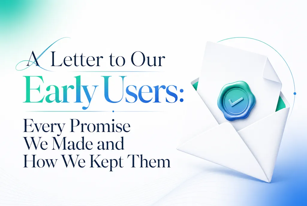 A Letter to Our Early Users: Every Promise We Made and How We Kept Them.