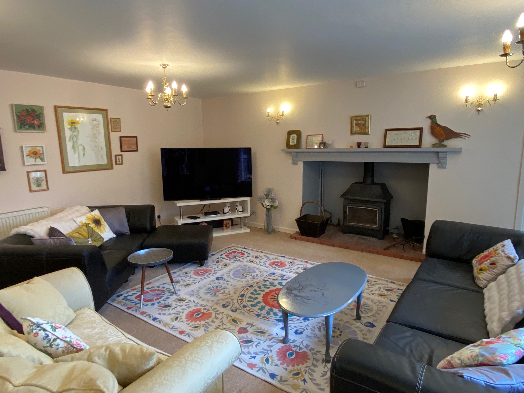 Dressing room with vintage dressing table and retro chair