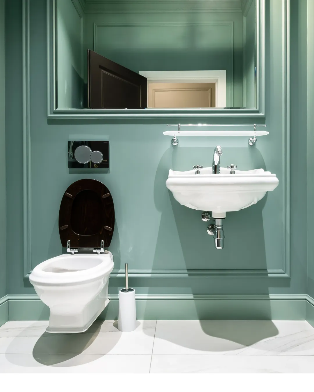 Styling with a few accessories bring this bathroom to life