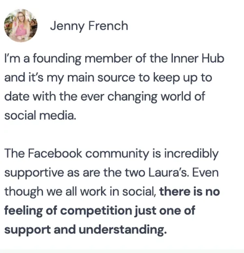 Jenny French: “I’m a founding member of the Inner Hub and it’s my main source to keep up to date with the ever changing world of social media.”