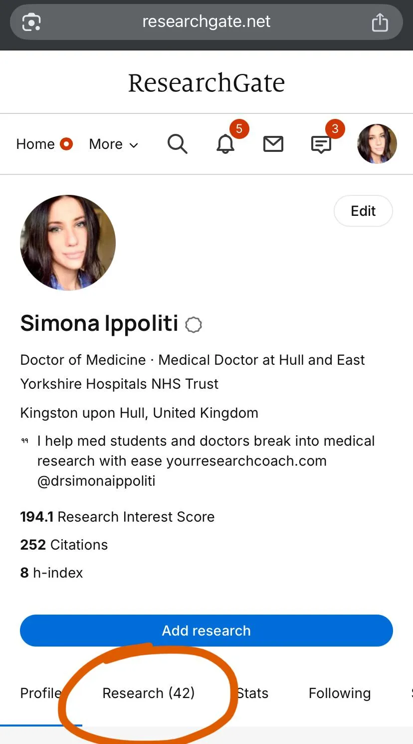 ResearchGate Simona Ippoliti