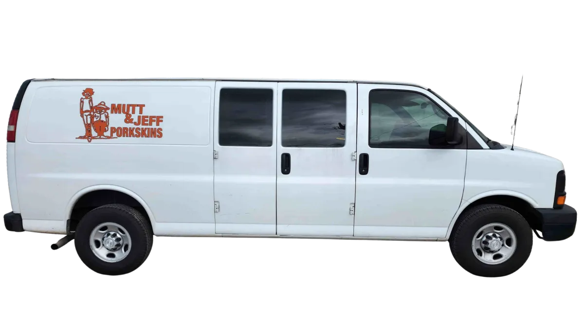 Triple S Snacks delivery truck with snack displays