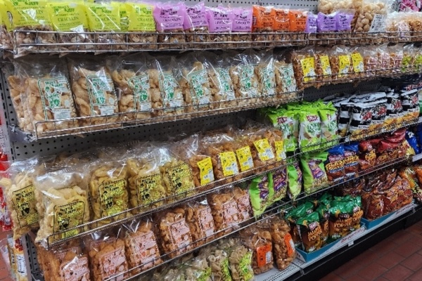 Curated snack brand collage for Triple S Snacks