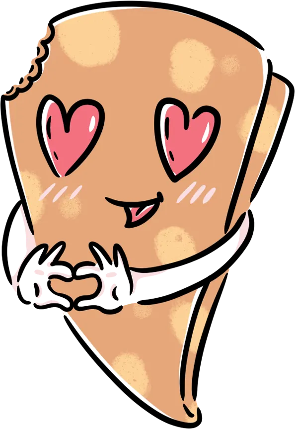 Illustration showing a bowl being whisked with a heart symbol, representing Crêpes Chantal made with love