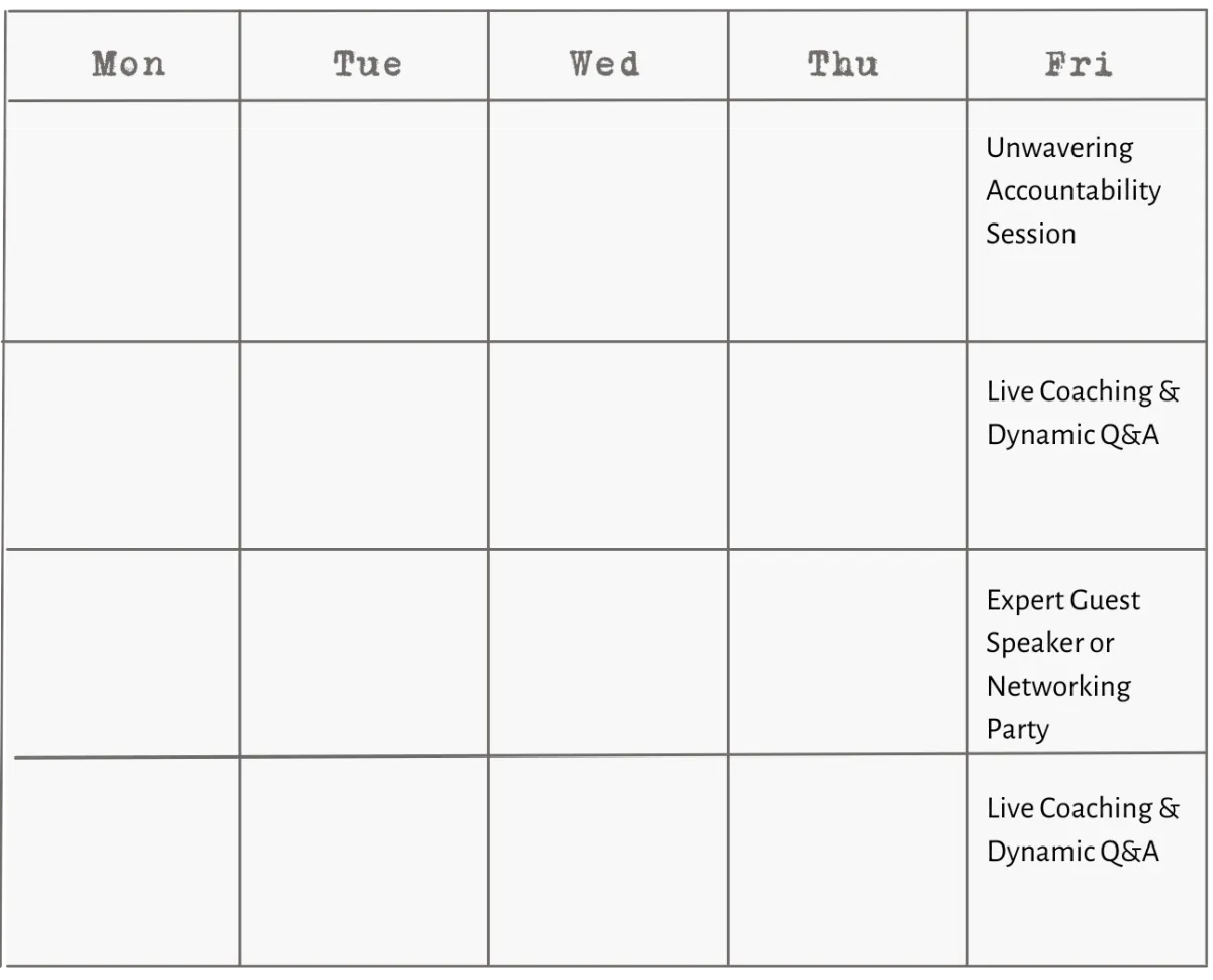 A meeting schedule.