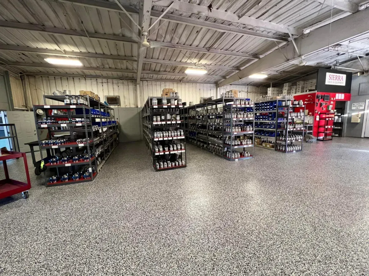 flake floor coating in a retail parts store in Midland, TX
