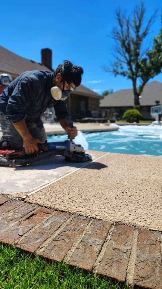 Home Run Concrete Coatings installing a pool deck concrete in Midland, TX