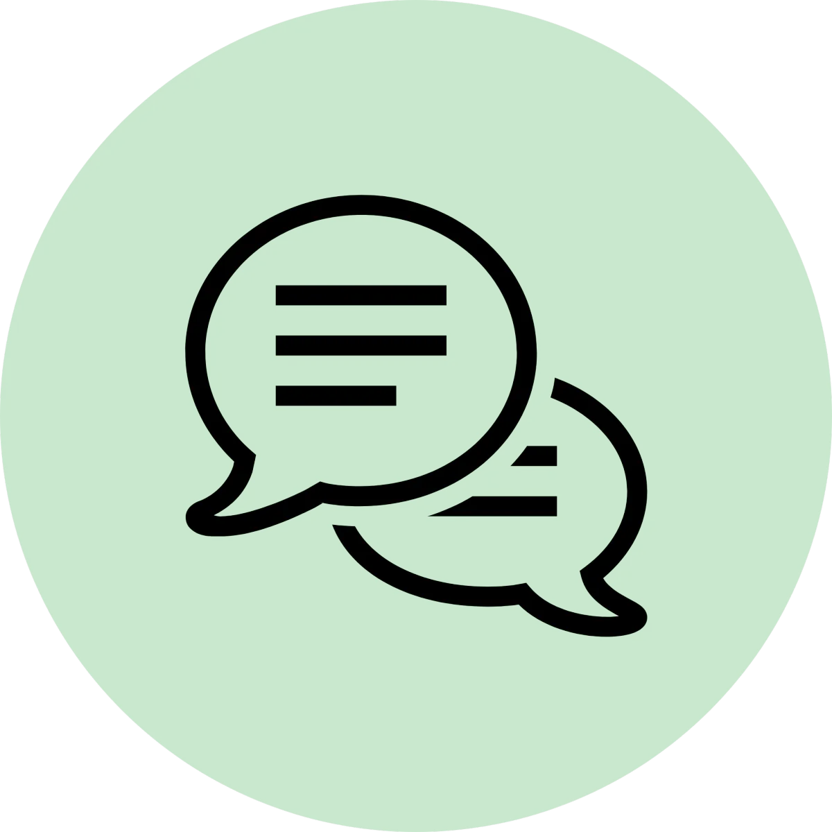 Icon of speech bubbles for quick communication.