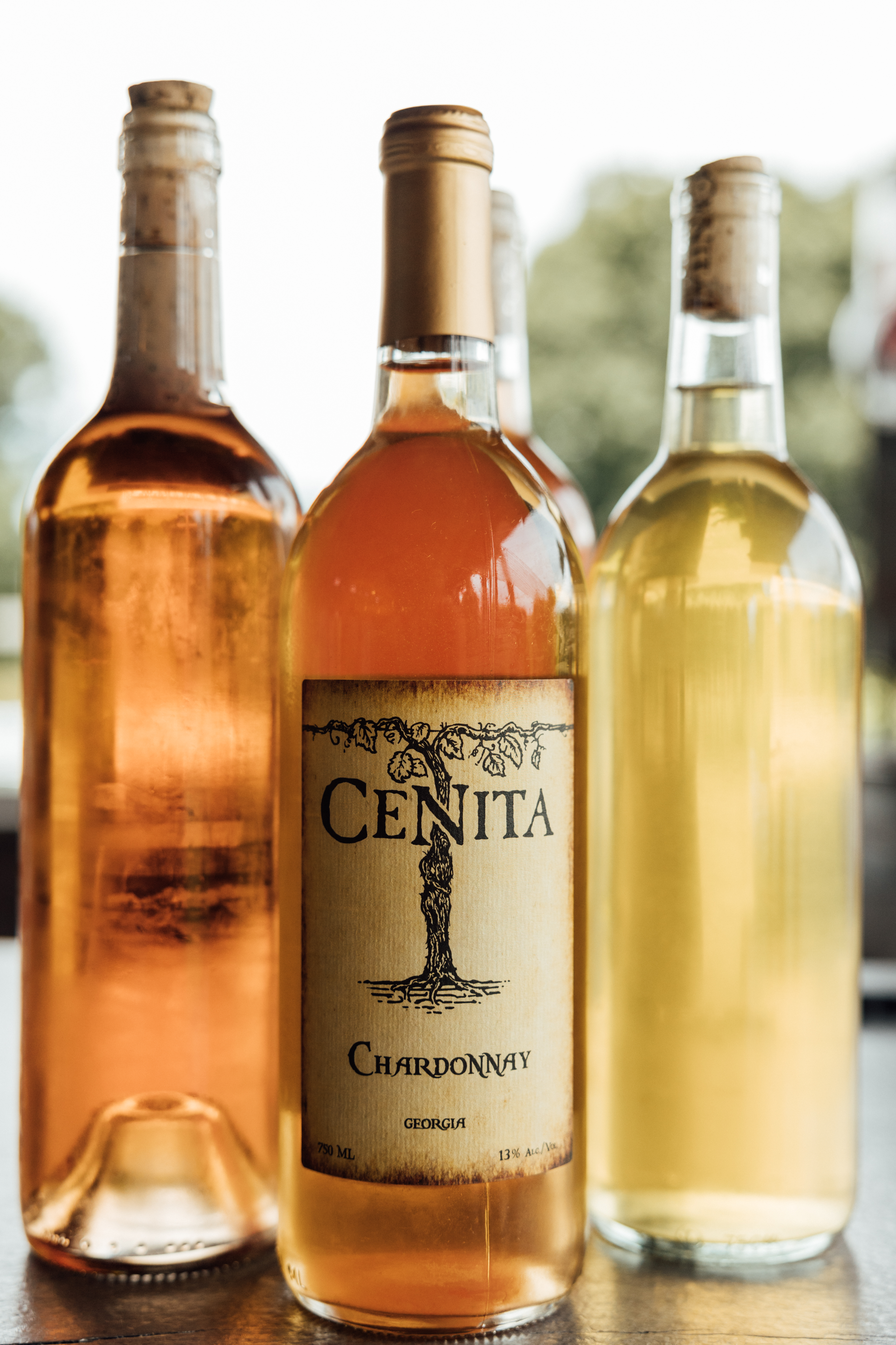 Wine bottles from CeNita Winery in Cleveland, GA available through their wine club
