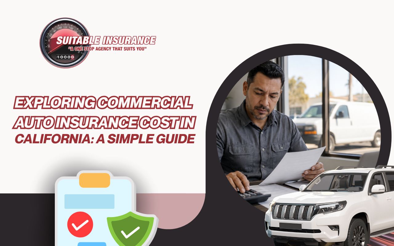 Business owner reviewing commercial auto insurance cost in California
