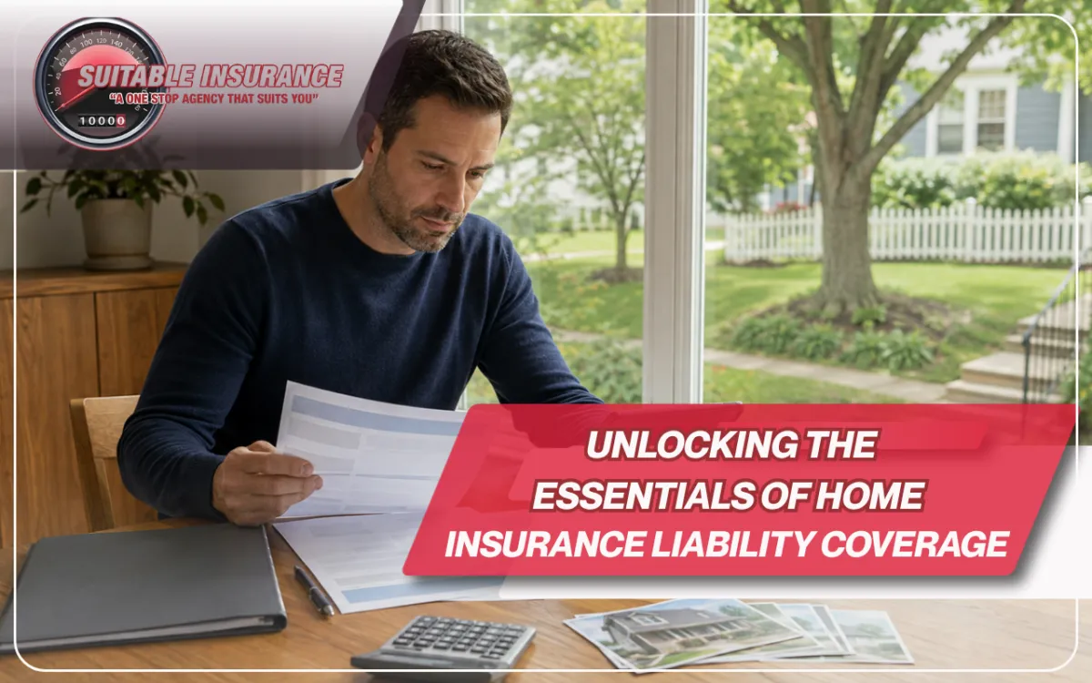 Homeowner reviewing home insurance liability coverage details