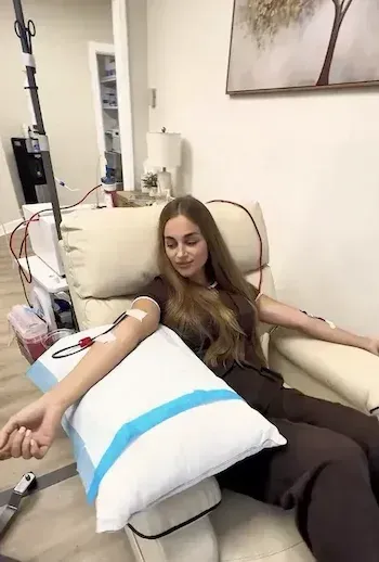 Patient before Long COVID Blood Cleanse session