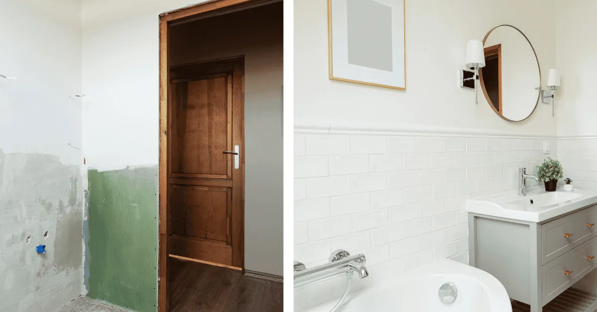 home bathroom before and after