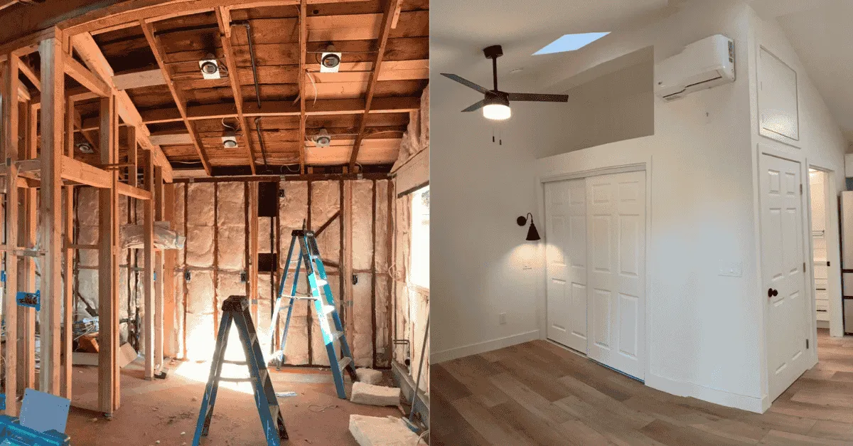 before and after of garage conversion JMS Developers Inc