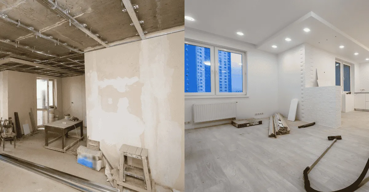 before and after of apartment renovation