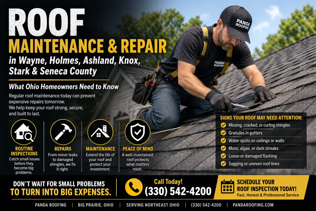 Roof Maintenance & Repair in Wayne, Holmes, Ashland, Knox, Stark & Seneca County