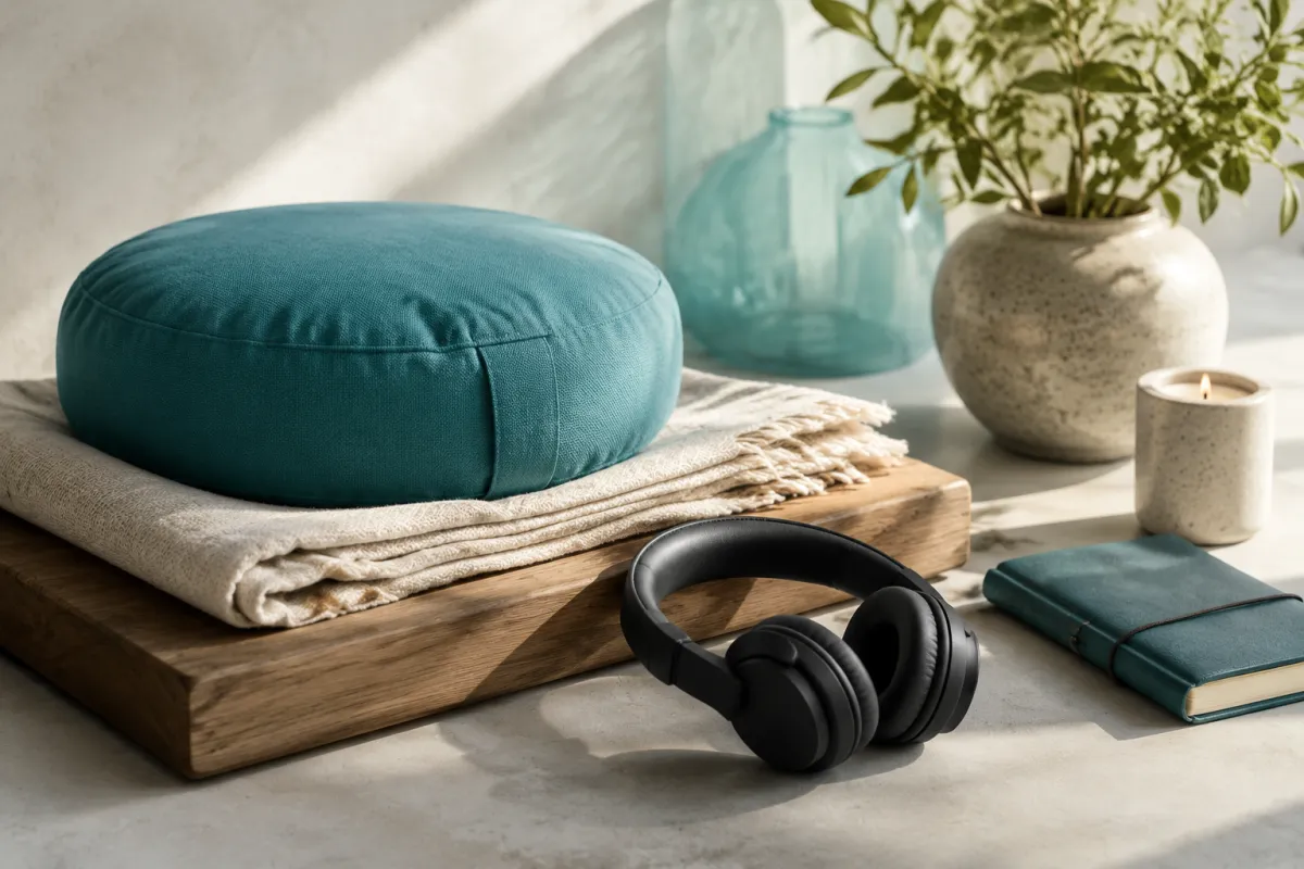 Meditation Starter Kit with cushion, headphones and journal