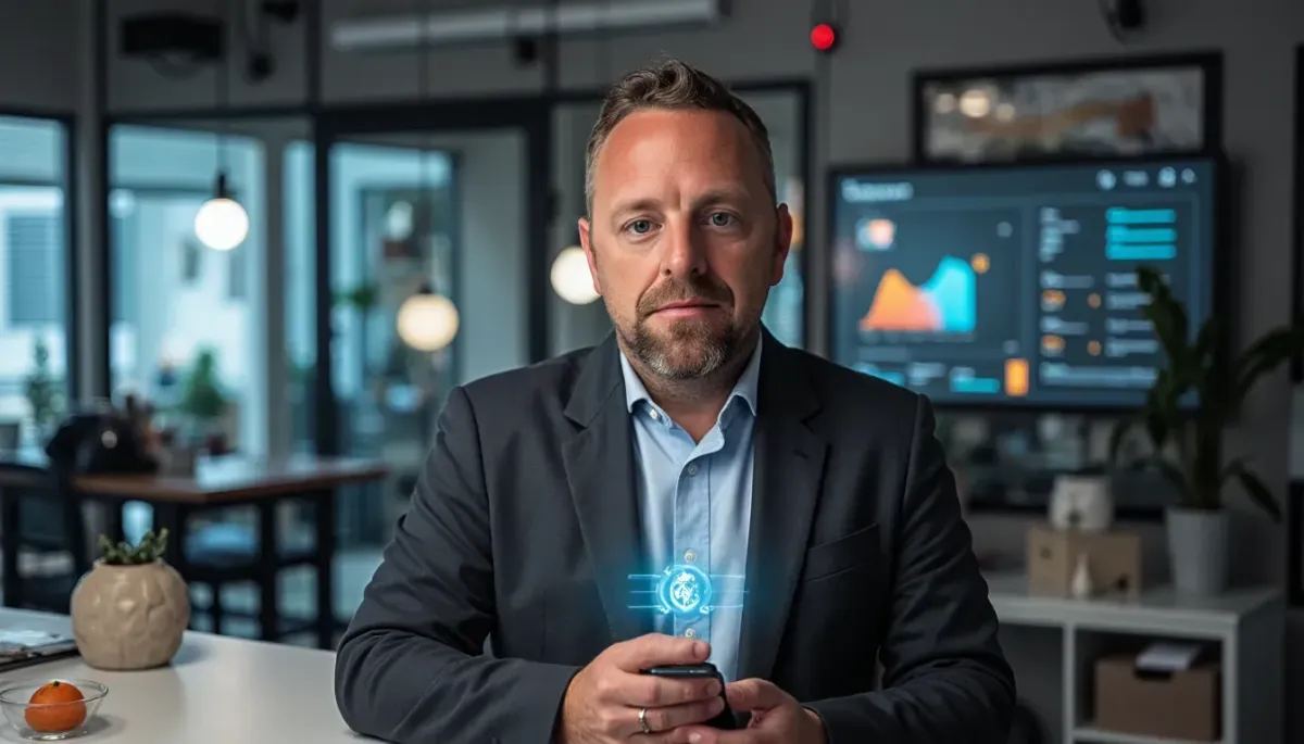 A vibrant digital illustration of a golden AI robot holding a starter pack box, with sparkles and digital effects, set against a soft blue background, symbolizing exclusivity and a head start for early workshop participants.