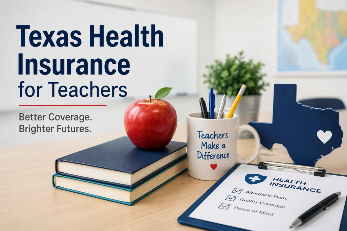 Texas teacher reviewing health insurance coverage options