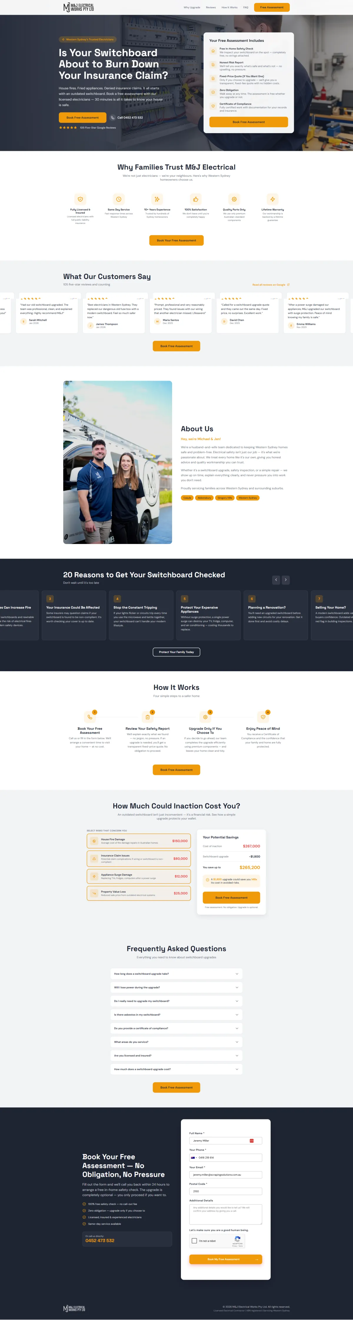 Landing page example