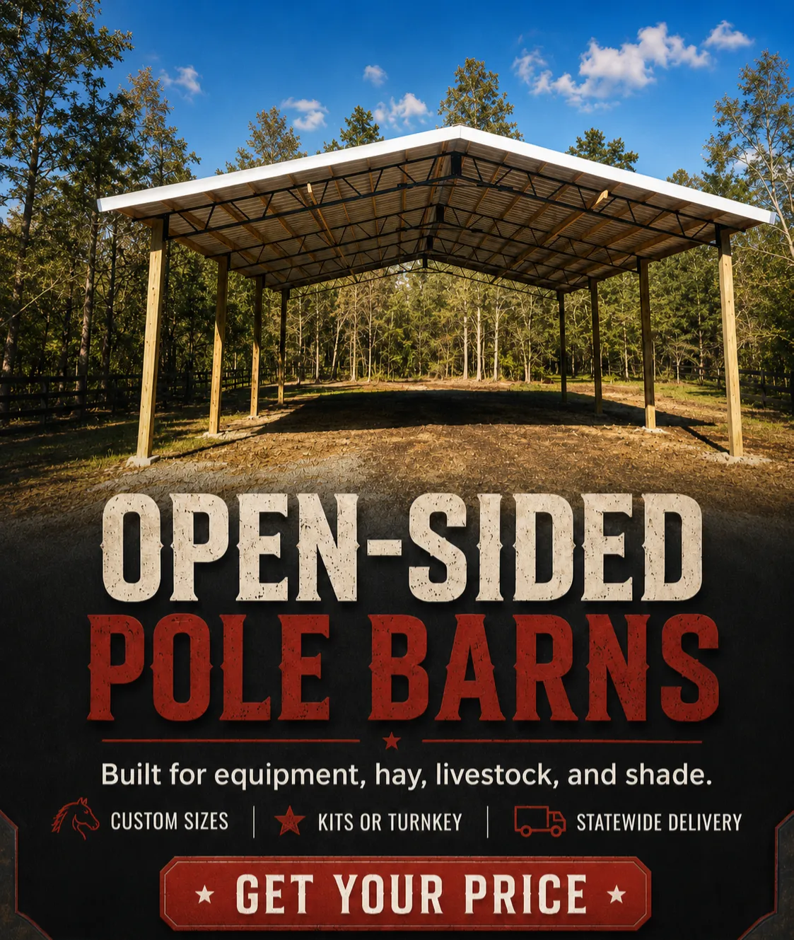 Premium Pole Barn exterior view