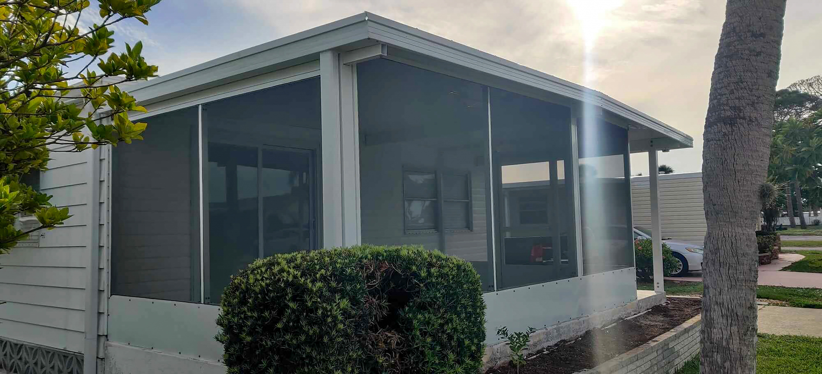 Screened lanai with outdoor furniture