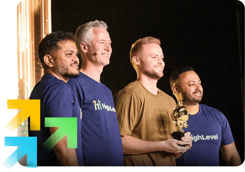 HighLevel team holding award
