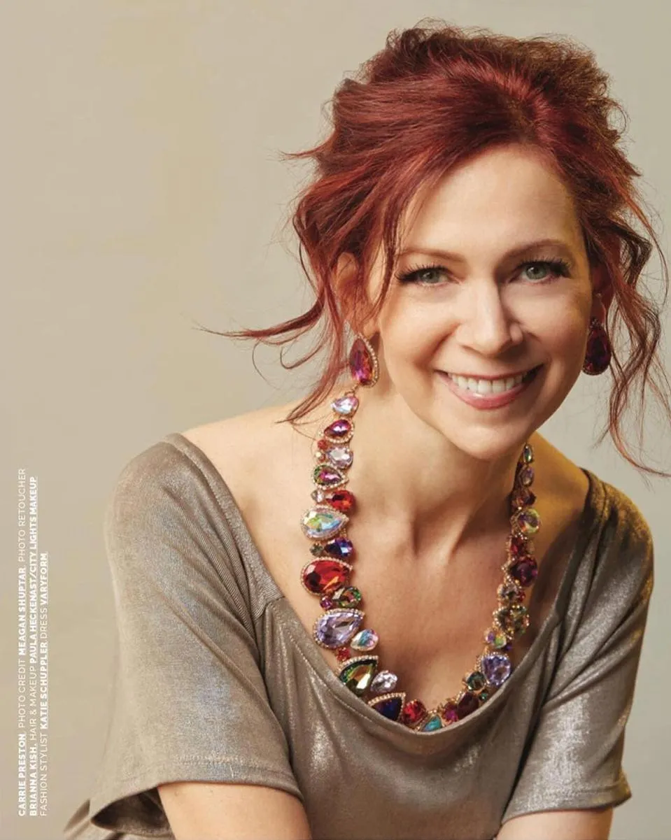 carrie preston hair and makeup for tv show press shoot