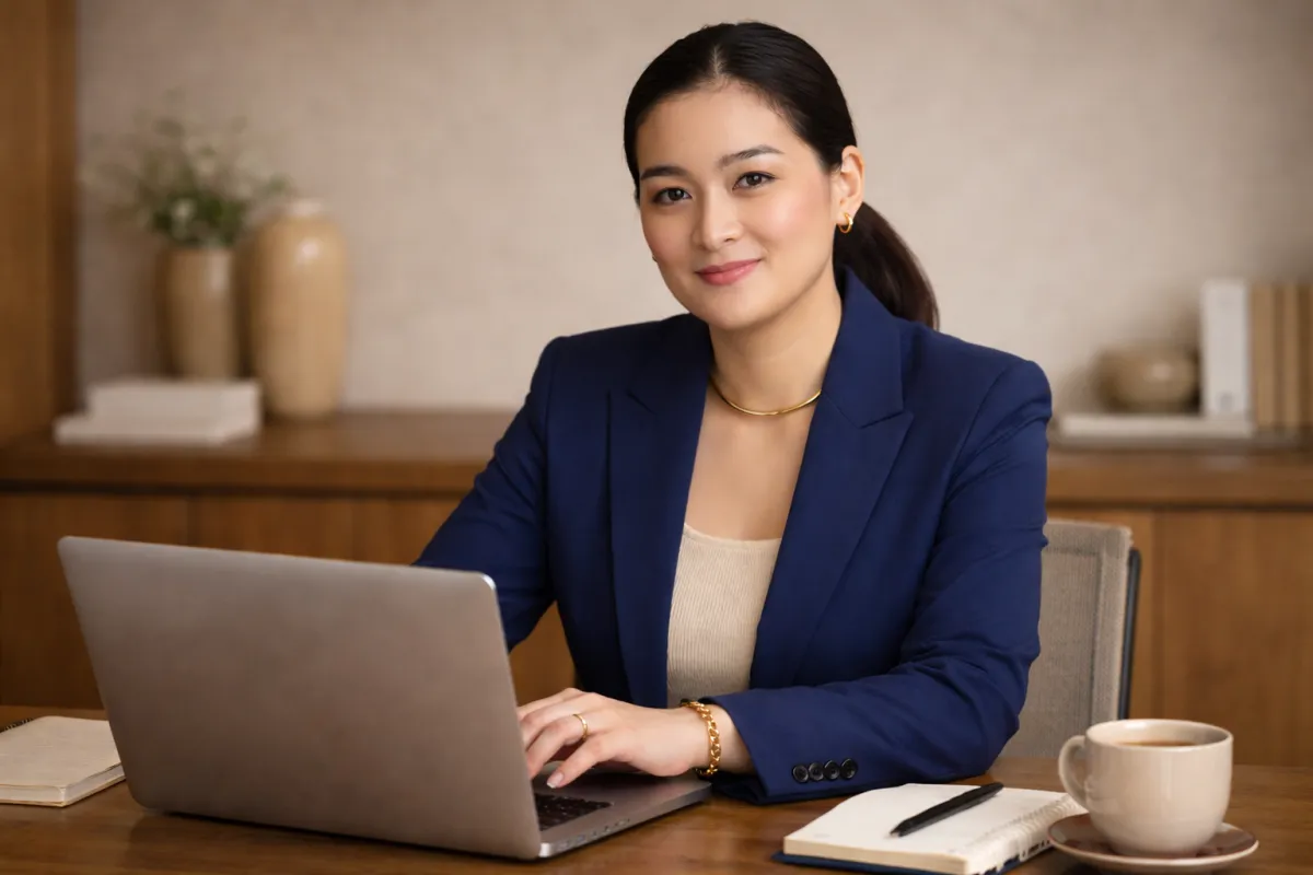 Professional executive assistant working remotely