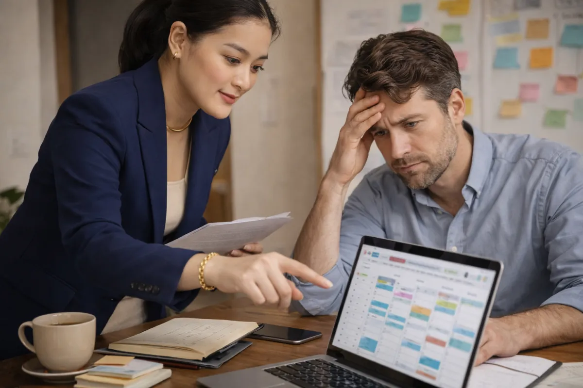 Professional executive assistant working remotely