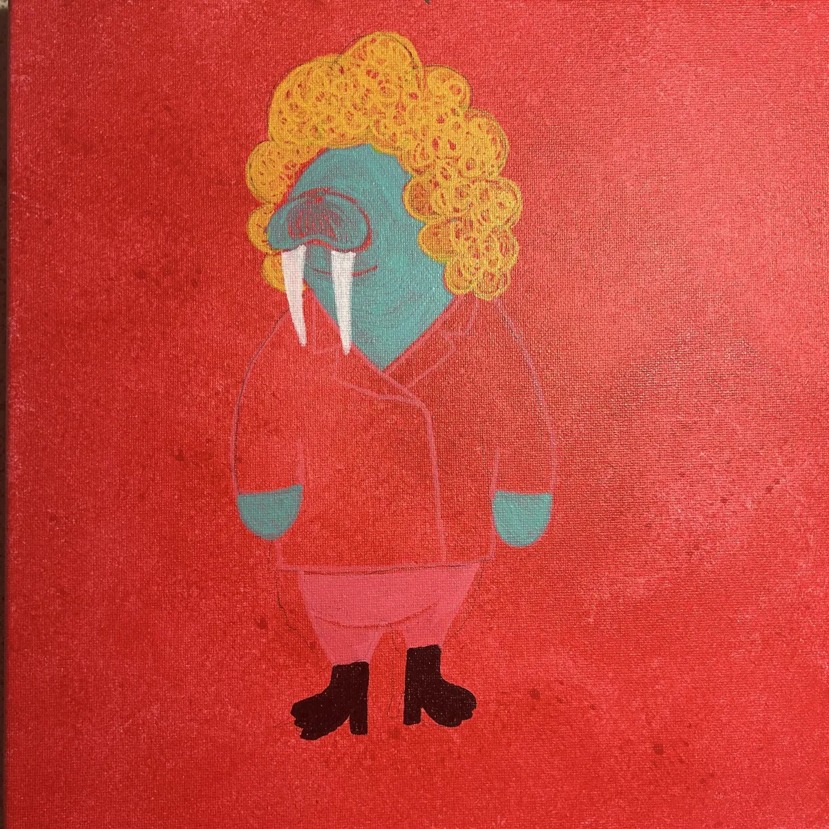 Capybara-in-couture acrylic painting product image