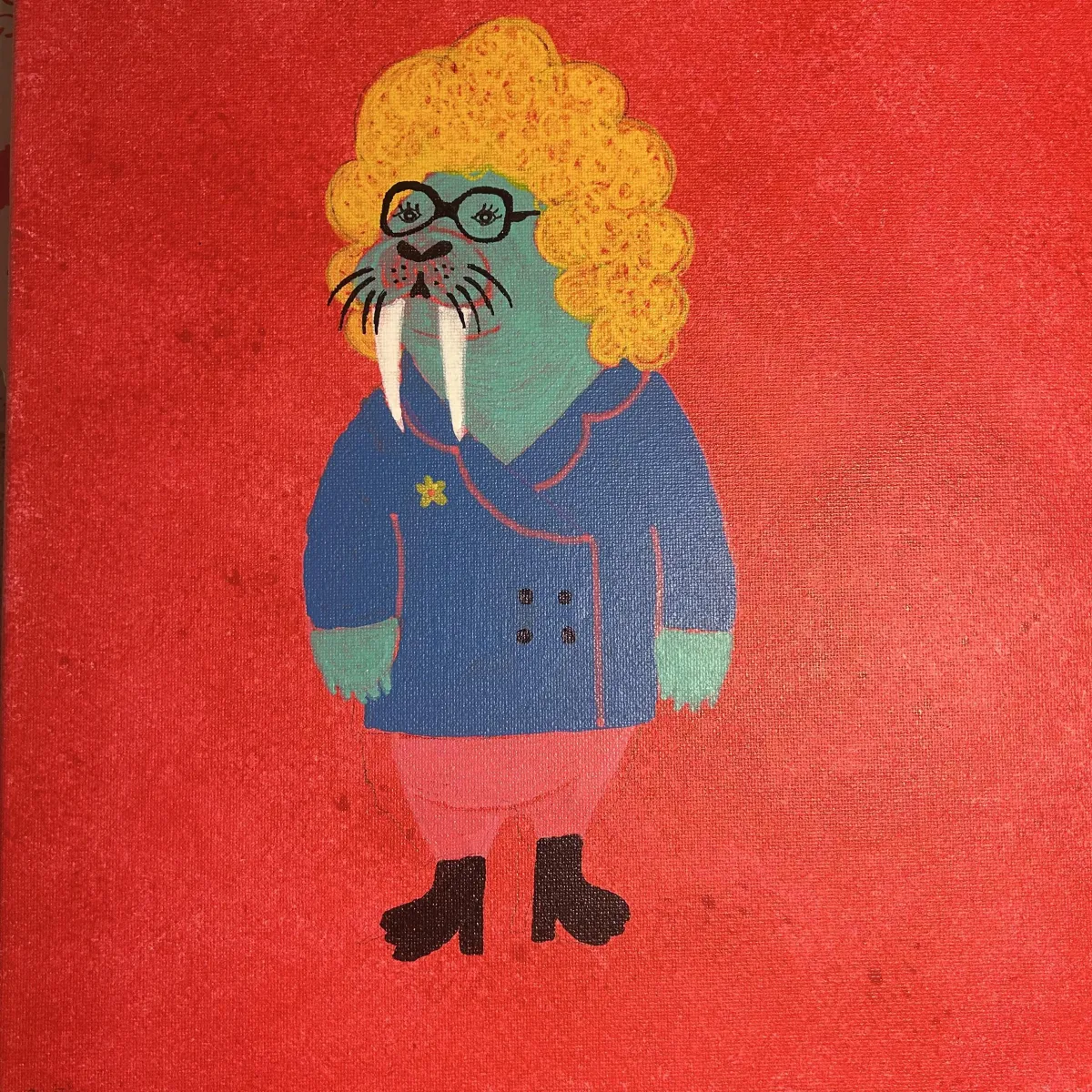 Capybara-in-couture acrylic painting product image