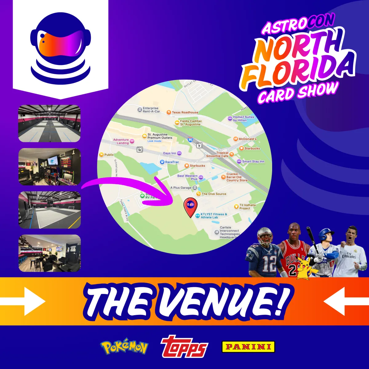 AstroCon Jacksonville — North Florida’s top trading card show for sports cards, Pokémon, and collectibles. Free entry, giveaways, and top vendors!