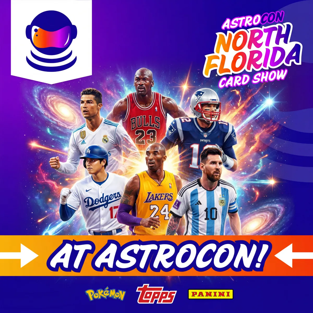 AstroCon Jacksonville — North Florida’s top trading card show for sports cards, Pokémon, and collectibles. Free entry, giveaways, and top vendors!
