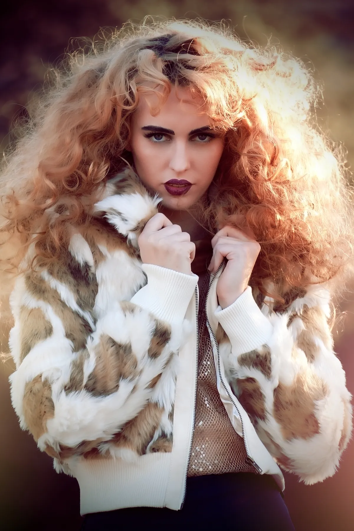 Fashion editorial portrait photographed by Shadi Ameri with model in outdoor natural setting