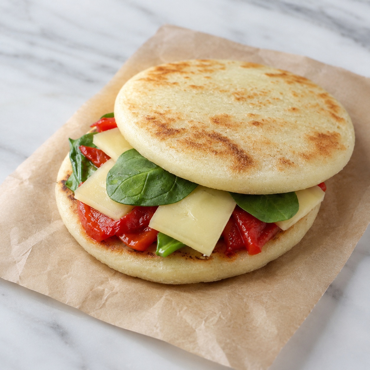 Manchego and Roasted Red Pepper Arepa Sandwich — Gluten-Free Lunchbox